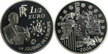 Γαλλία 1 1/2 euro 2006 ασημένιο proof Robert Schumann