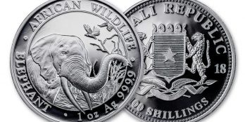 2018 * 100 Shillings Silver 1 OZ Somalia “Elephant “