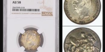Greece, 1911 Silver Drachma King George I, NGC AU58