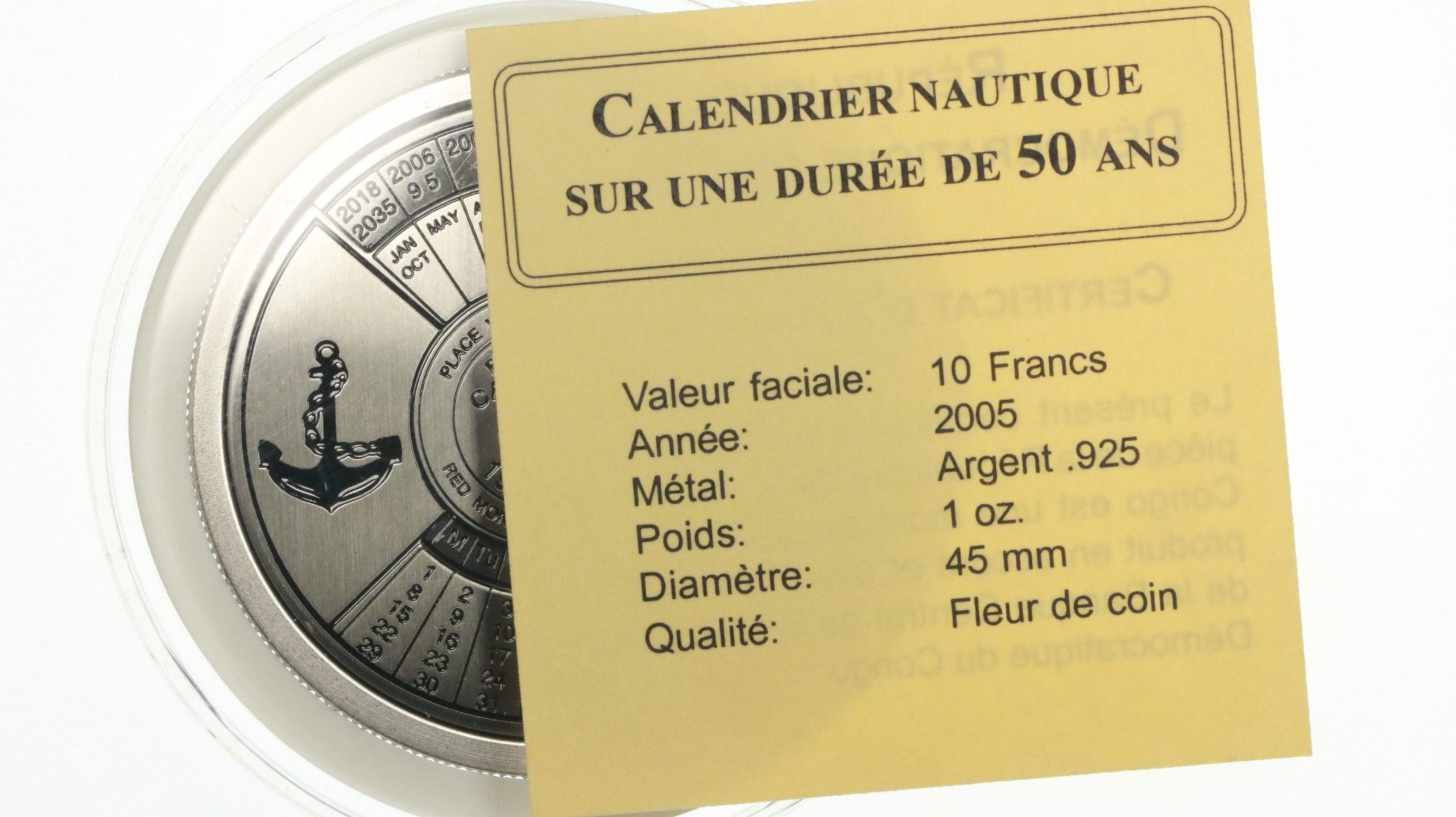 Congo-10-francs-Sailor-calendar-2005-midas-collectibles Congo-10-francs-Sailor-calendar-2005-midas-collectibles