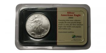 One Troy Ounce American Silver Eagle 2003 BU Littleton