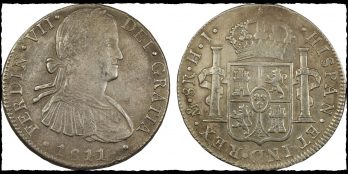 MEXICO 8 Reales 1811-Mo HJ Mexico City Mint Ferdinand VII