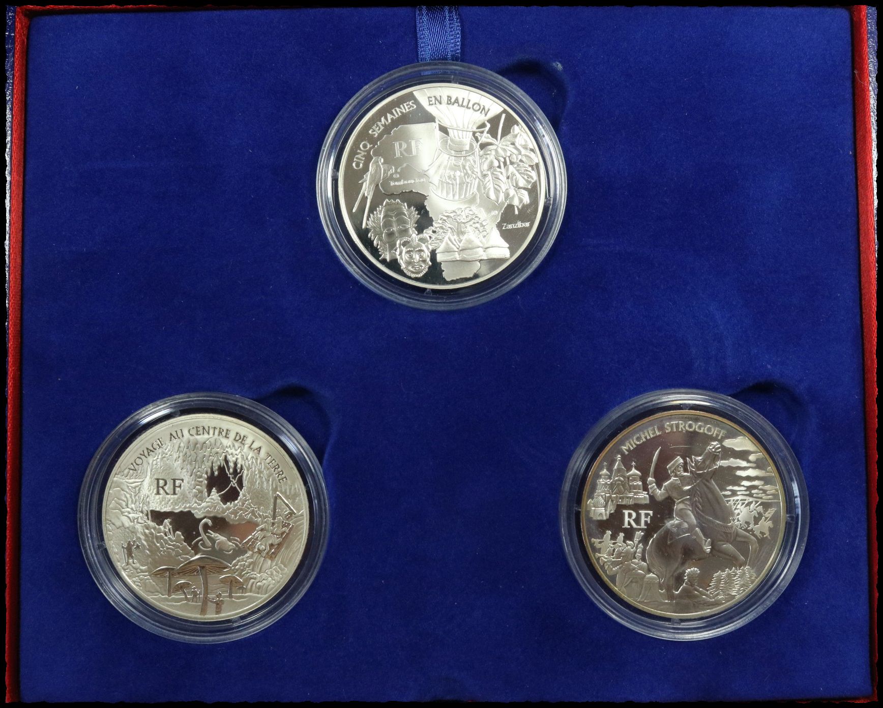 5IzyRr France-Monnaie-De-Paris-3-x-1-1/2-Euro-2006-Silver-Proof-Jules-Verne-Series-Box-&-COA-Rare-midas-collectibles