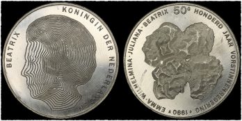 Netherlands Silver 50 Gulden 1990 – Beatrix Queens of Netherlands