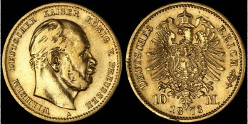 Germany German states Kingdom of Prussia 10 Mark 1873 A Wilhelm I