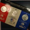 USA-1983-OLYMPIC-GAMES-Brilliant-Unc-SILVER-DOLLARs-3-COIN-SET-with-presentation-album